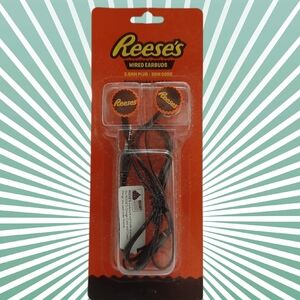 🍒 REESE'S Wired Earbuds In Ear Headphones Novelty Snack Food Theme 3.5mm Plug